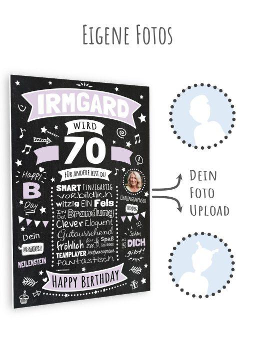 Meilensteintafel Chalkboard Geschenk 70. Geburtstag Personalisiert Geburtstagsposter Frau Mann Retro Classic11