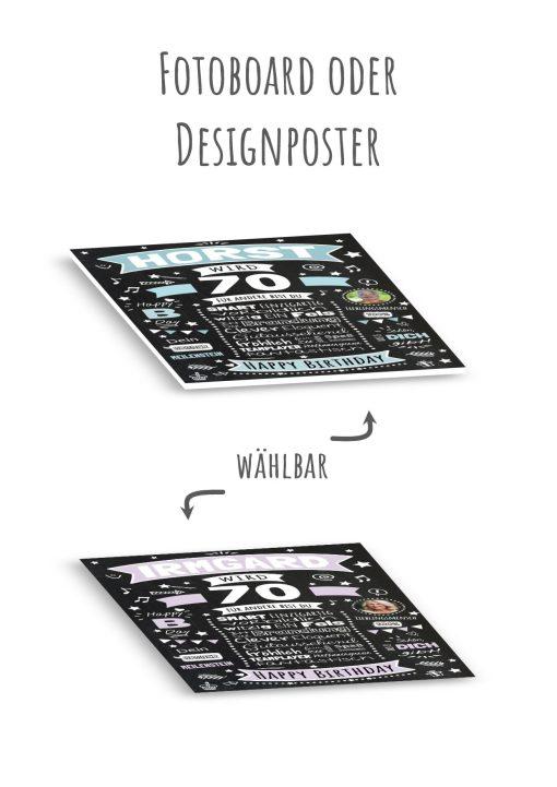 Meilensteintafel Chalkboard Geschenk 70. Geburtstag Personalisiert Geburtstagsposter Frau Mann Retro Classic13