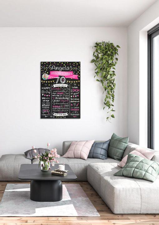 Meilensteintafel Chalkboard Geschenk 70. Geburtstag Personalisiert Geburtstagstafel Klassik Mann Frau01