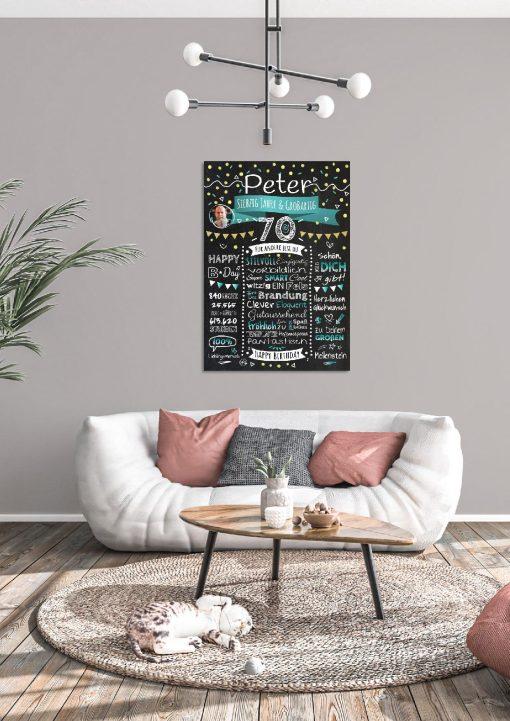Meilensteintafel Chalkboard Geschenk 70. Geburtstag Personalisiert Geburtstagstafel Klassik Mann Frau04