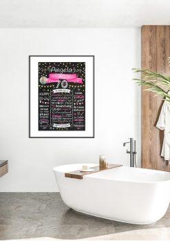 Meilensteintafel Chalkboard Geschenk 70. Geburtstag Personalisiert Geburtstagstafel Klassik Mann Frau05