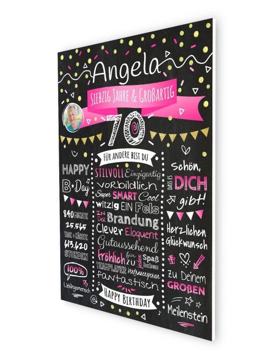Meilensteintafel Chalkboard Geschenk 70. Geburtstag Personalisiert Geburtstagstafel Klassik Mann Frau07