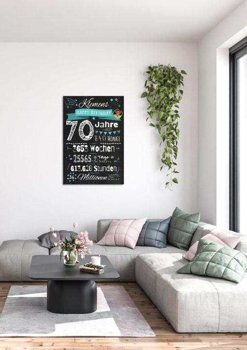 Meilensteintafel Chalkboard Geschenk 70. Geburtstag Personalisiert Mann Frau Geburtstagstafel Zahlenspaß (1)