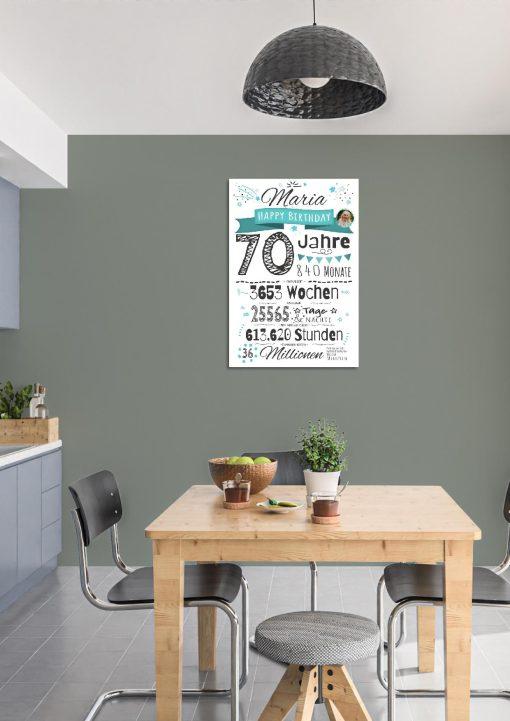 Meilensteintafel Chalkboard Geschenk 70. Geburtstag Personalisiert Mann Frau Geburtstagstafel Zahlenspaß (2)