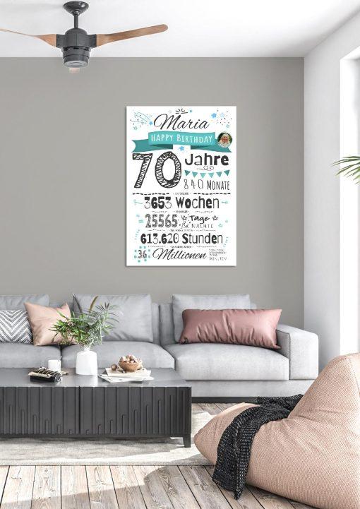 Meilensteintafel Chalkboard Geschenk 70. Geburtstag Personalisiert Mann Frau Geburtstagstafel Zahlenspaß (3)