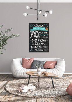 Meilensteintafel Chalkboard Geschenk 70. Geburtstag Personalisiert Mann Frau Geburtstagstafel Zahlenspaß (4)