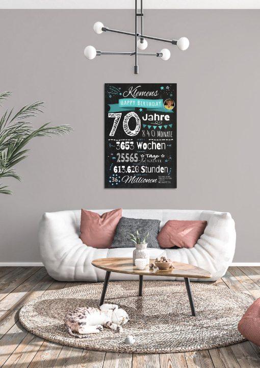 Meilensteintafel Chalkboard Geschenk 70. Geburtstag Personalisiert Mann Frau Geburtstagstafel Zahlenspaß (4)