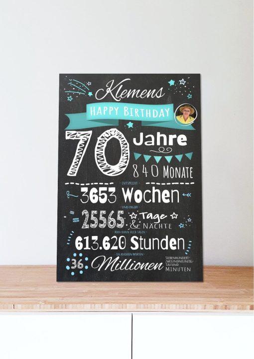 Meilensteintafel Chalkboard Geschenk 70. Geburtstag Personalisiert Mann Frau Geburtstagstafel Zahlenspaß (6)