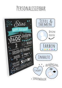 Meilensteintafel Chalkboard Geschenk Geburtstag Mathe Formeln Mathematiker Geburtstagstafel09