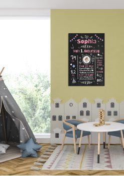 Meilensteintafel Chalkboard Geschenk 1. Geburtstag Personalisiert Geburtstagstafel Mädchen Junge 0 (4)