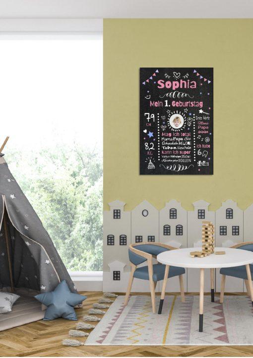 Meilensteintafel Chalkboard Geschenk 1. Geburtstag Personalisiert Geburtstagstafel Mädchen Junge 0 (4)
