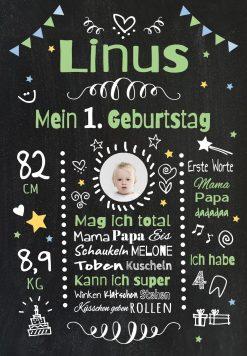 Meilensteintafel Chalkboard Geschenk 1. Geburtstag Personalisiert Geburtstagstafel Mädchen Junge 4
