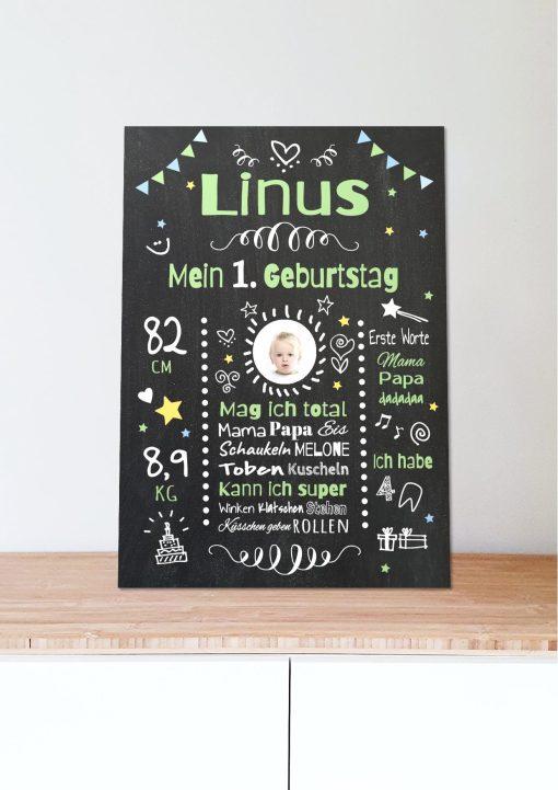 Meilensteintafel Chalkboard Geschenk 1. Geburtstag Personalisiert Geburtstagstafel Mädchen Junge1