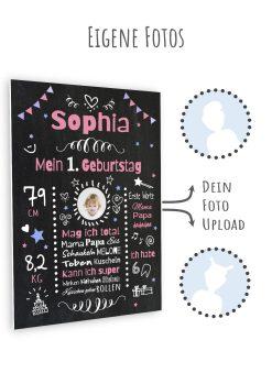 Meilensteintafel Chalkboard Geschenk 1. Geburtstag Personalisiert Geburtstagstafel Mädchen Junge6