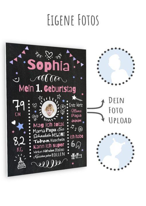 Meilensteintafel Chalkboard Geschenk 1. Geburtstag Personalisiert Geburtstagstafel Mädchen Junge6