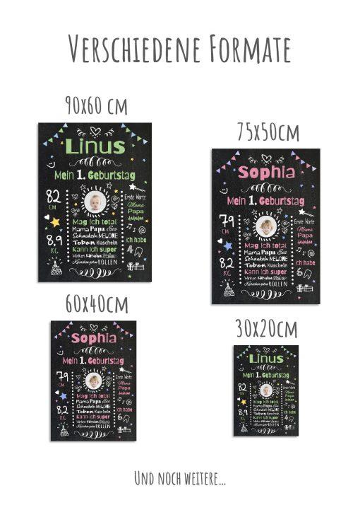 Meilensteintafel Chalkboard Geschenk 1. Geburtstag Personalisiert Geburtstagstafel Mädchen Junge7