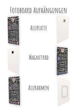 Meilensteintafel Chalkboard Geschenk 10. Geburtstag Personalisiert Geburtstagstafel Retro Colors Mädchen Junge Rosa Blau13