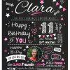 Meilensteintafel Chalkboard Geschenk 11. Geburtstag Personalisiert Geburtstagstafel Junge Mädchen Chalk O Classic Pink