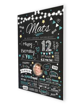 Meilensteintafel Chalkboard Geschenk 12. Geburtstag Personalisiert Geburtstagstafel Junge Mädchen Chalk O Classic06