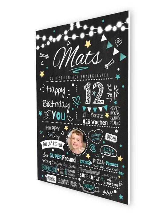 Meilensteintafel Chalkboard Geschenk 12. Geburtstag Personalisiert Geburtstagstafel Junge Mädchen Chalk O Classic06