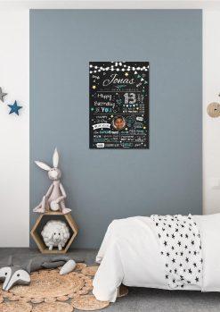 Meilensteintafel Chalkboard Geschenk 13. Geburtstag Personalisiert Geburtstagstafel Junge Mädchen Chalk O Classic01