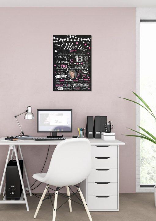 Meilensteintafel Chalkboard Geschenk 13. Geburtstag Personalisiert Geburtstagstafel Junge Mädchen Chalk O Classic02