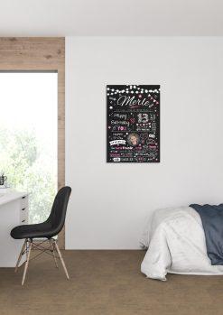 Meilensteintafel Chalkboard Geschenk 13. Geburtstag Personalisiert Geburtstagstafel Junge Mädchen Chalk O Classic03