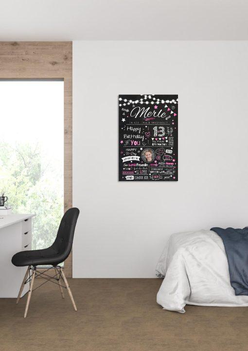 Meilensteintafel Chalkboard Geschenk 13. Geburtstag Personalisiert Geburtstagstafel Junge Mädchen Chalk O Classic03