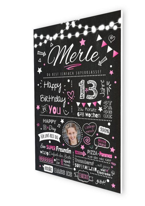 Meilensteintafel Chalkboard Geschenk 13. Geburtstag Personalisiert Geburtstagstafel Junge Mädchen Chalk O Classic06