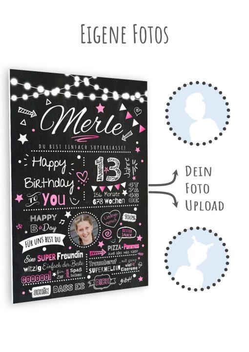 Meilensteintafel Chalkboard Geschenk 13. Geburtstag Personalisiert Geburtstagstafel Junge Mädchen Chalk O Classic10