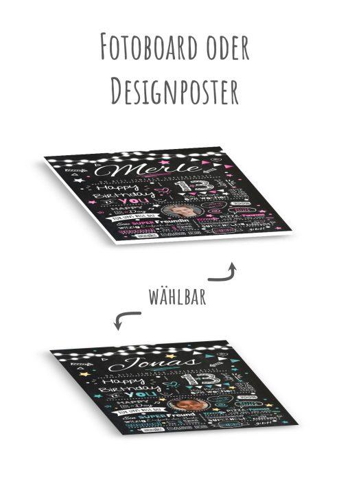 Meilensteintafel Chalkboard Geschenk 13. Geburtstag Personalisiert Geburtstagstafel Junge Mädchen Chalk O Classic12