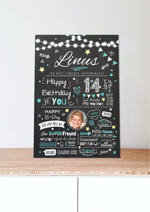 Meilensteintafel Chalkboard Geschenk 14. Geburtstag Personalisiert Geburtstagstafel Junge Mädchen Chalk O Classic05