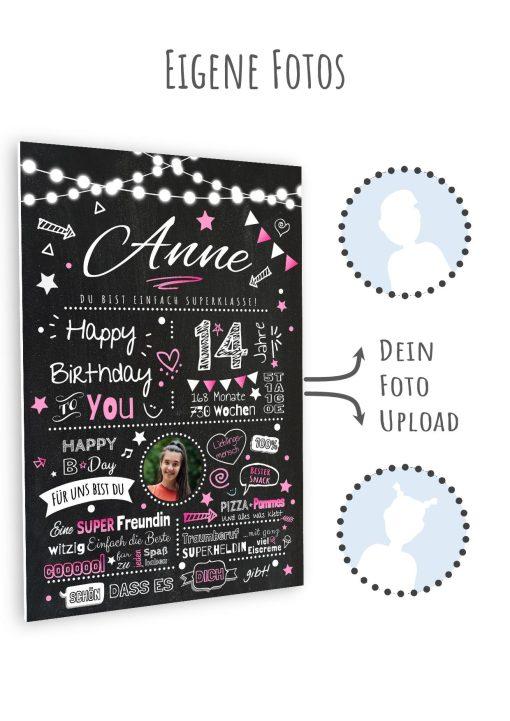 Meilensteintafel Chalkboard Geschenk 14. Geburtstag Personalisiert Geburtstagstafel Junge Mädchen Chalk O Classic10