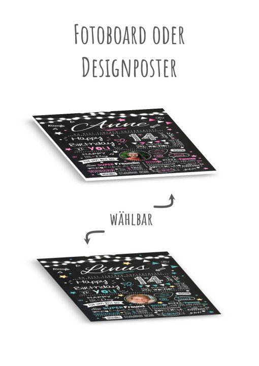 Meilensteintafel Chalkboard Geschenk 14. Geburtstag Personalisiert Geburtstagstafel Junge Mädchen Chalk O Classic12