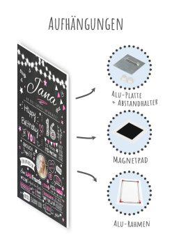 Meilensteintafel Chalkboard Geschenk 16. Geburtstag Personalisiert Geburtstagstafel Junge Mädchen Chalk O Classic09