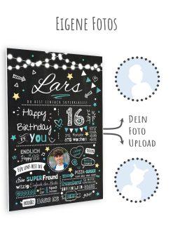 Meilensteintafel Chalkboard Geschenk 16. Geburtstag Personalisiert Geburtstagstafel Junge Mädchen Chalk O Classic10