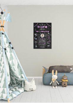Meilensteintafel Chalkboard Geschenk 2. Geburtstag Personalisiert Geburtstagstafel Mädchen Junge 01