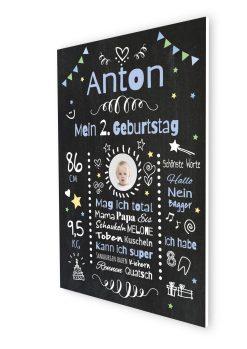 Meilensteintafel Chalkboard Geschenk 2. Geburtstag Personalisiert Geburtstagstafel Mädchen Junge 12