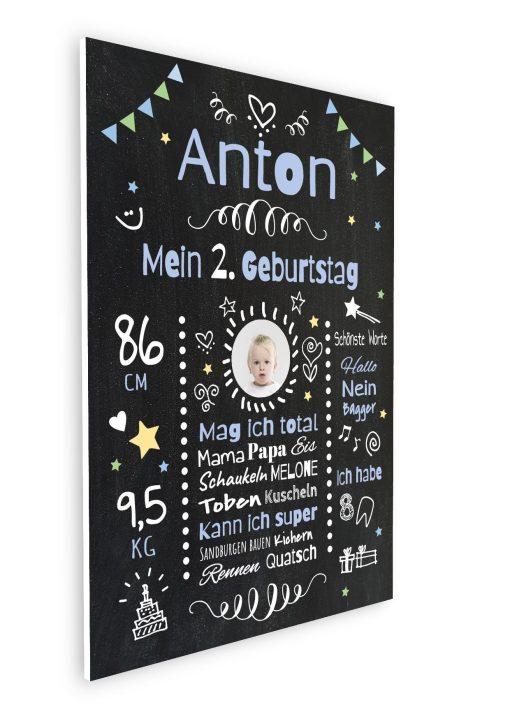 Meilensteintafel Chalkboard Geschenk 2. Geburtstag Personalisiert Geburtstagstafel Mädchen Junge 13