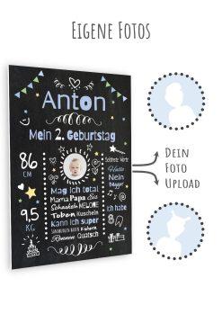 Meilensteintafel Chalkboard Geschenk 2. Geburtstag Personalisiert Geburtstagstafel Mädchen Junge 16