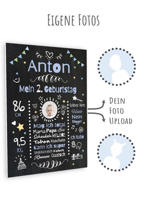 Meilensteintafel Chalkboard Geschenk 2. Geburtstag Personalisiert Geburtstagstafel Mädchen Junge 16