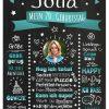 Meilensteintafel Chalkboard Geschenk 20. Geburtstag Personalisiert Witzig Geburtstagstafel Mann Frau Große Kinder Türkis