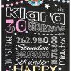 Meilensteintafel Chalkboard Geschenk 30. Geburtstag Frau Mann Personalisiert Geburtstagstafel Retro Colors Rosa