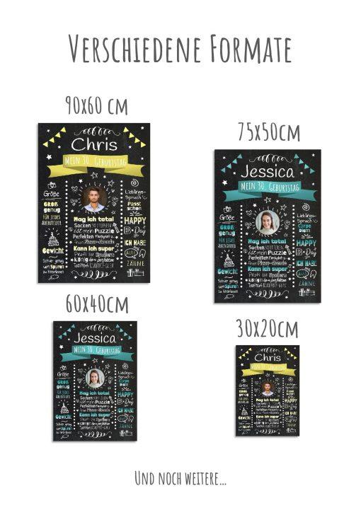 Meilensteintafel Chalkboard Geschenk 30. Geburtstag Personalisiert Witzig Geburtstagstafel Mann Frau Große Kinder12