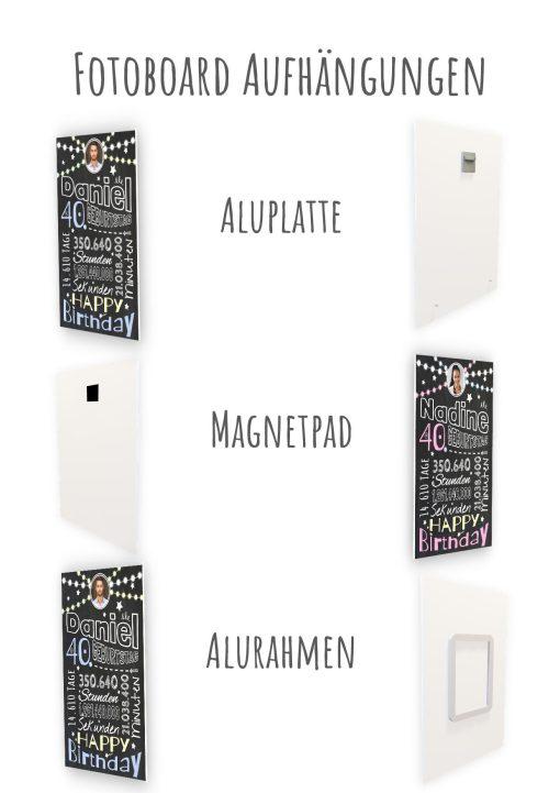 Meilensteintafel Chalkboard Geschenk 40. Geburtstag Frau Mann Personalisiert Geburtstagstafel Retro Colors Rosa Blau14