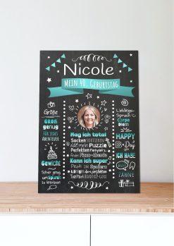 Meilensteintafel Chalkboard Geschenk 40. Geburtstag Personalisiert Witzig Geburtstagstafel Mann Frau Große Kinder06