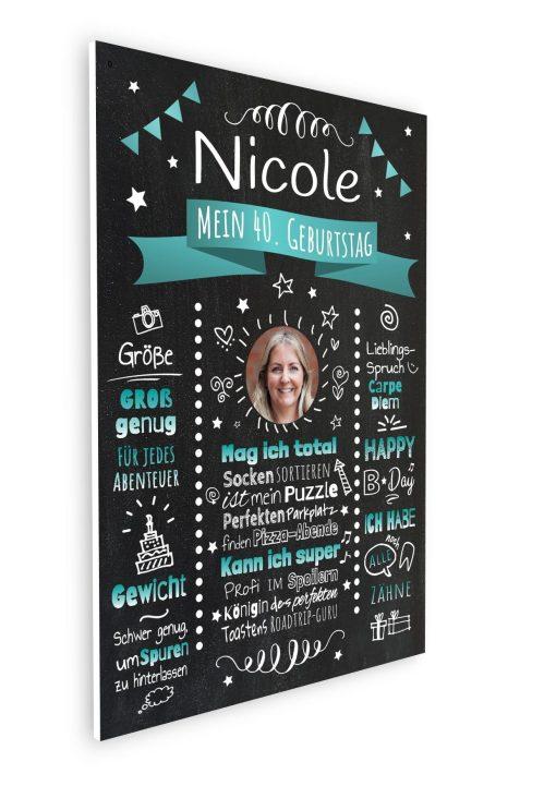 Meilensteintafel Chalkboard Geschenk 40. Geburtstag Personalisiert Witzig Geburtstagstafel Mann Frau Große Kinder08