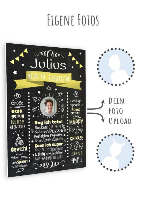 Meilensteintafel Chalkboard Geschenk 40. Geburtstag Personalisiert Witzig Geburtstagstafel Mann Frau Große Kinder11