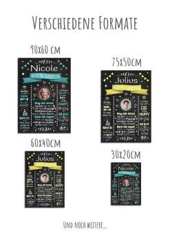 Meilensteintafel Chalkboard Geschenk 40. Geburtstag Personalisiert Witzig Geburtstagstafel Mann Frau Große Kinder12