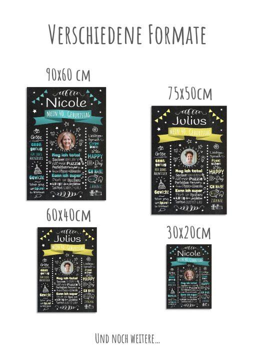 Meilensteintafel Chalkboard Geschenk 40. Geburtstag Personalisiert Witzig Geburtstagstafel Mann Frau Große Kinder12